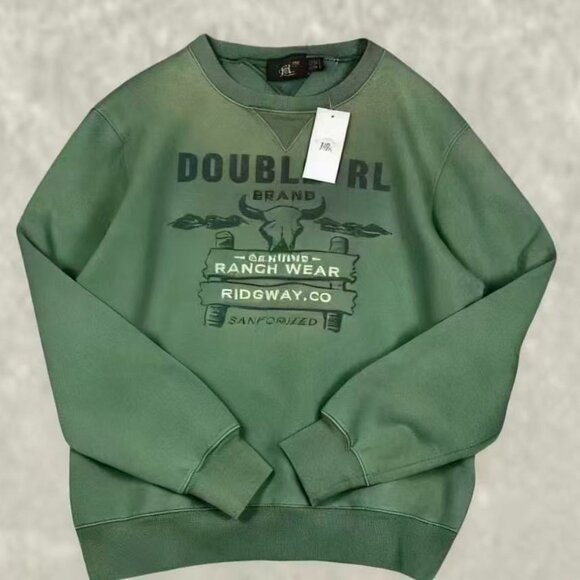 Polo Ralph Lauren Men's Double RL Ranch Logo Buffalo Fleece Sweatshirt - Picture 9 of 12